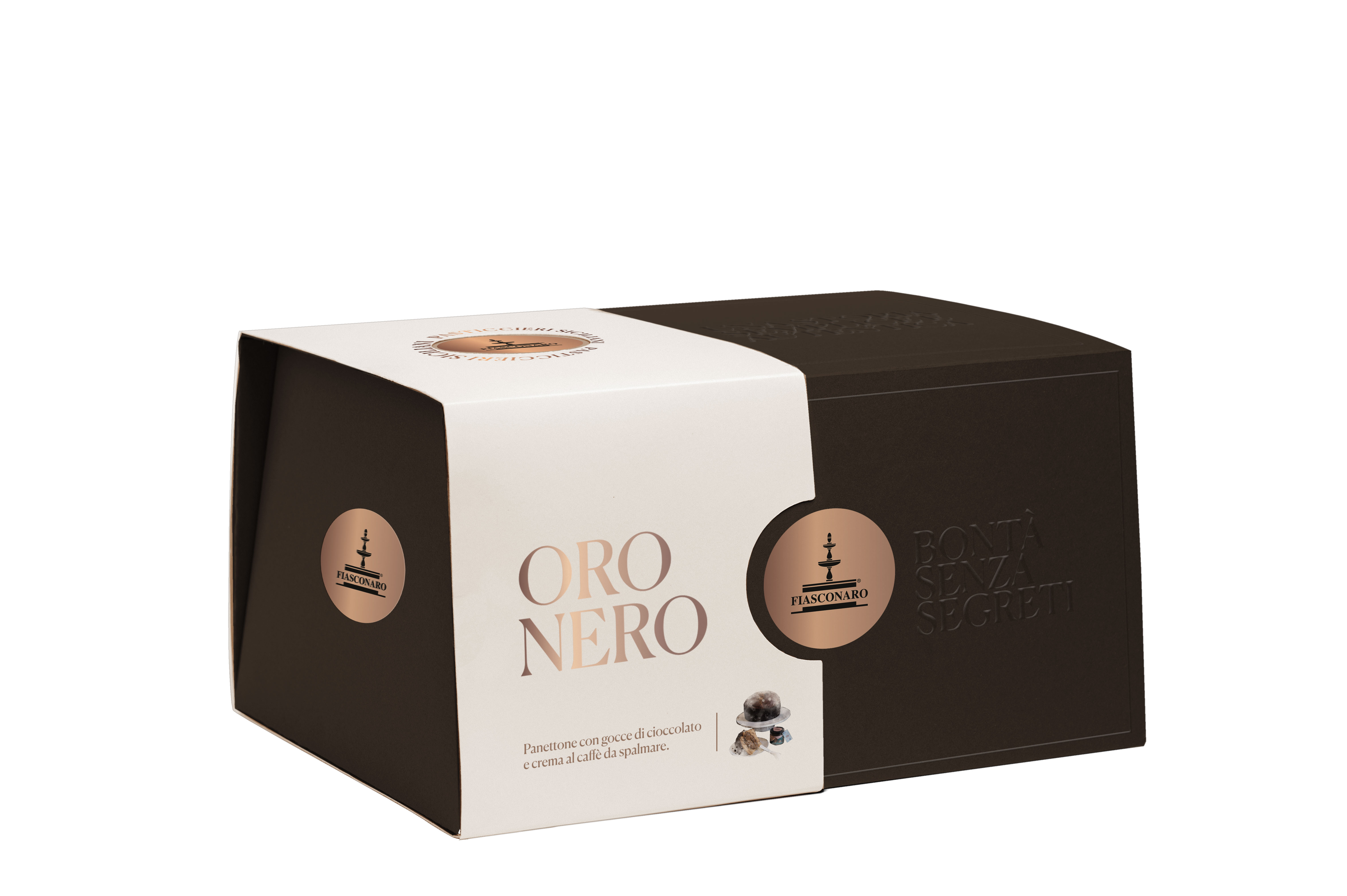 Panettone Fiasconaro Oro Nero et crème au café 1000g